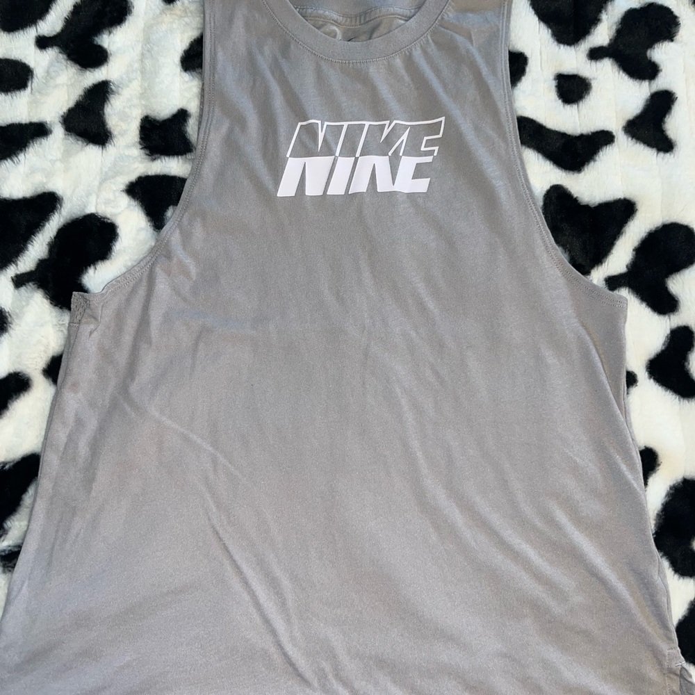 Nike Gray/ Light Pink Logo Sleeveless Top
